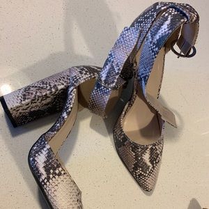 Snake print heels